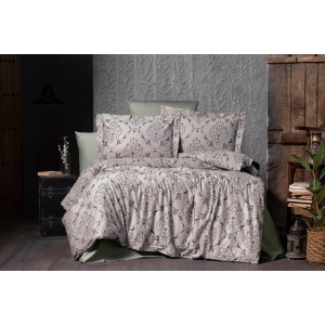 Постільна білизна Arya Vogue Органік Жаккард 350TC 200x220 Paris Антрацит - Сірий