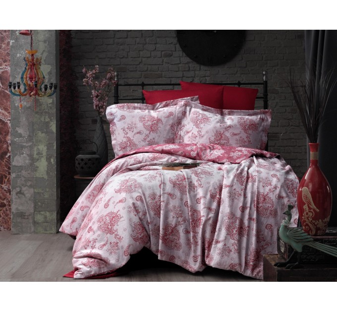 Постільна білизна Arya Vogue Органік Жаккард 200x220 Rubin