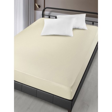 Простирадло Сатин Arya На Гумці 160x200+30cm London Кремовий