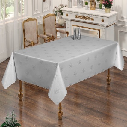 Скатертина Arya Жаккард з Люрексом 150x220 Snowshine